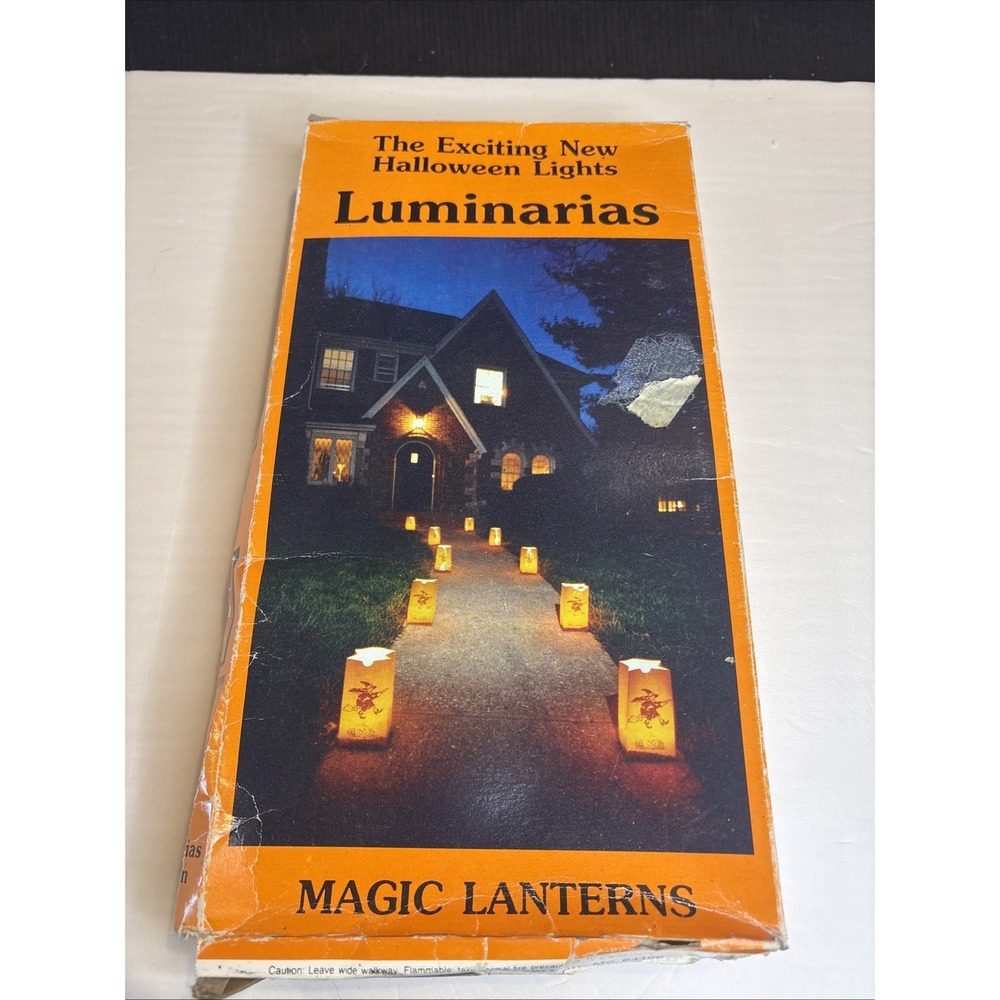 Vtg Halloween Magic Lanterns Witch Luminaries 12 Treated Bags By Empire NOS